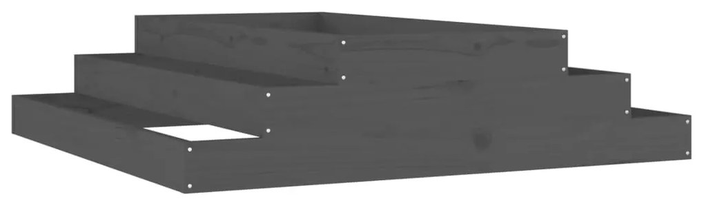 vidaXL Ζαρντινιέρα Γκρι 110 x 110 x 27 εκ. από Μασίφ Ξύλο Πεύκου