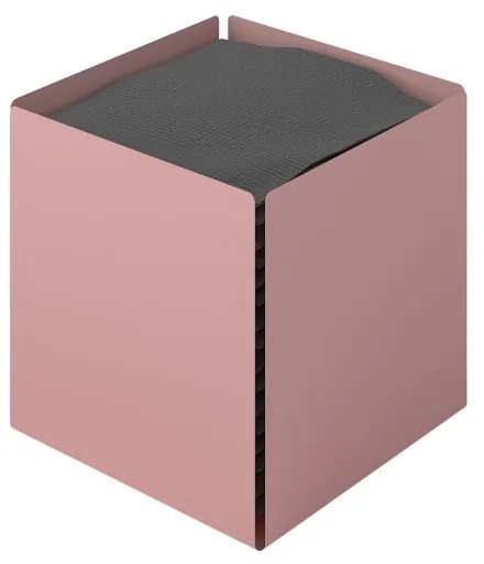 Θήκη Για Χαρτομάντηλα Ανοξείδωτη Matt Pink 13x13x13εκ. Pam &amp; Co 123-303