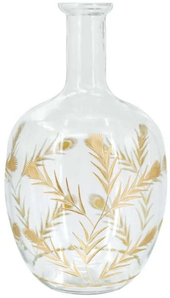 Διακοσμητικό Βάζο Aphelios 77967-DS 23x23x41cm Clear-Gold Artekko Γυαλί
