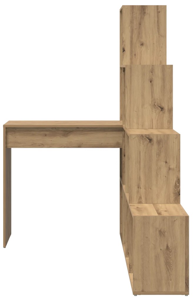 vidaXL Γωνιακό γραφείο με ράφι artisan δρυς 101.5 x 149.5 x 149.5 εκ.