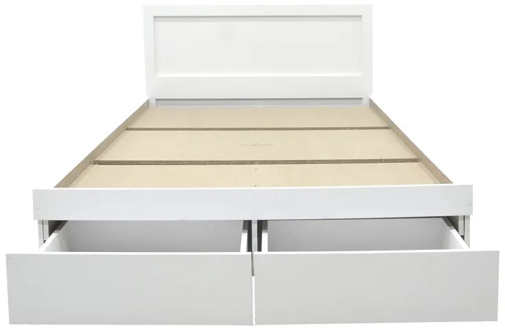 Κρεβάτι Olympus pakoworld με συρτάρι σε λευκή απόχρωση 100x200εκ