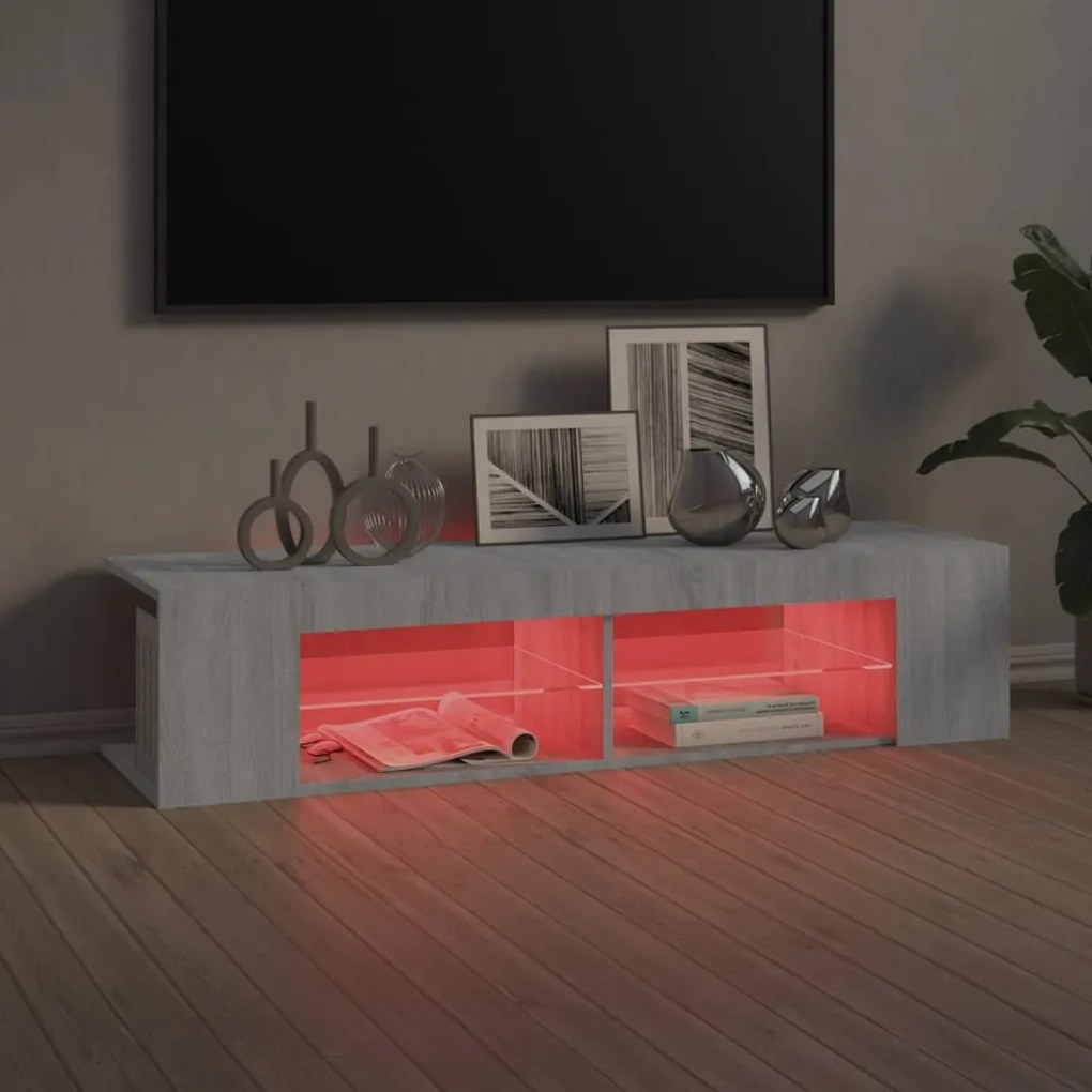 vidaXL Έπιπλο Τηλεόρασης με LED Γκρι Sonoma 135x39x30 εκ.
