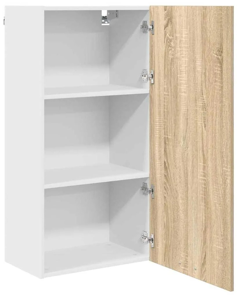 vidaXL Κρεμαστό ντουλάπι Σομόνα Δρυς και Λευκό 50 x 31 x 100 εκ.