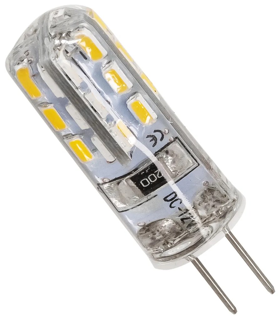 GloboStar 76132 Λάμπα G4 LED SMD 2835 2W 180lm 320° DC 12V Σιλικόνης Θερμό Λευκό 3000K Dimmable