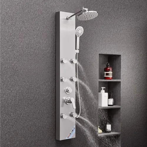VEVOR Shower Panel Tower System Stainless Steel Column Rainfall Head Massage Jet