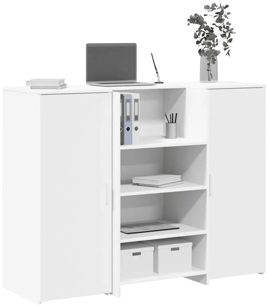 vidaXL Γραφείο υποδοχής Λευκό 135x50x103,5 cm Κατασκευασμένο ξύλο