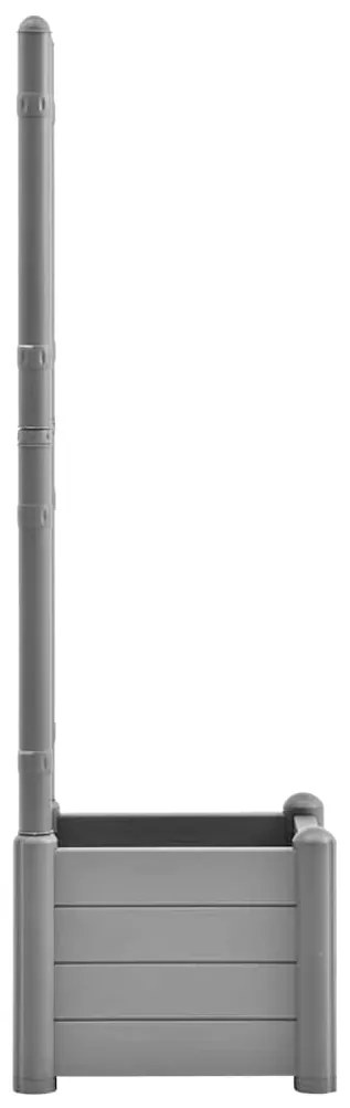 vidaXL Ζαρντινιέρα Κήπου με Καφασωτό Γκρι 43x43x142 εκ Πολυπροπυλένιο