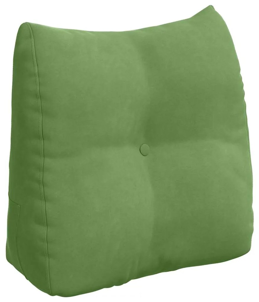 vidaXL Μαξιλάρι Πλάτης Ανοιχτό Πράσινο 45 x 24 x 50 εκ Βελούδο