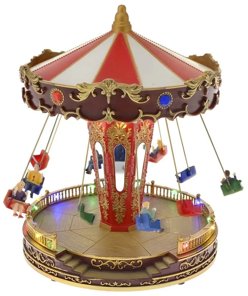 Διακοσμητικό Καρουζέλ Φωτιζόμενο Με Μουσική &amp; Κίνηση 78589 21x21x27cm Με Μπαταρίες Multi