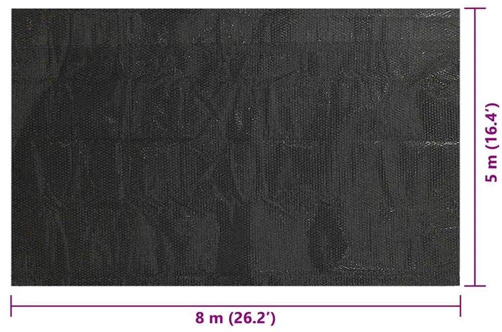 vidaXL Κάλυμμα Πισίνας Ορθογώνιο Μαύρο 800 x 500 εκ. από Πολυαιθυλένιο