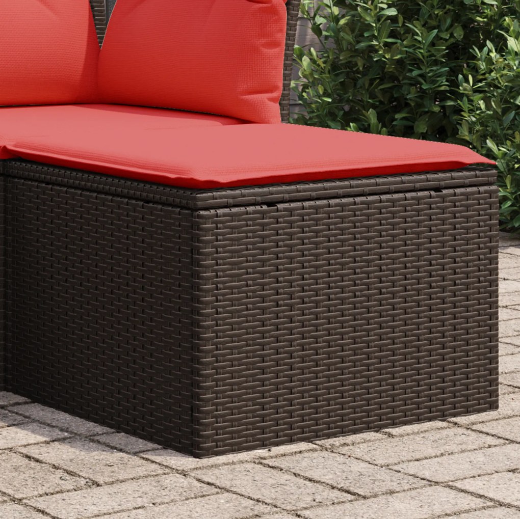 vidaXL στραβός Κήπου με μαξιλάρι Καφέ 55x55x37 εκ Ρατάν