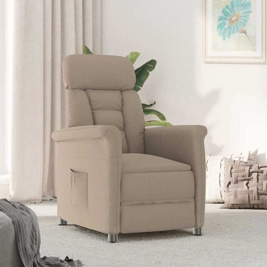 vidaXL Ανακλινόμενη Καρέκλα Ταμπά Taupe 70.5 x 96.5 x 95 cm