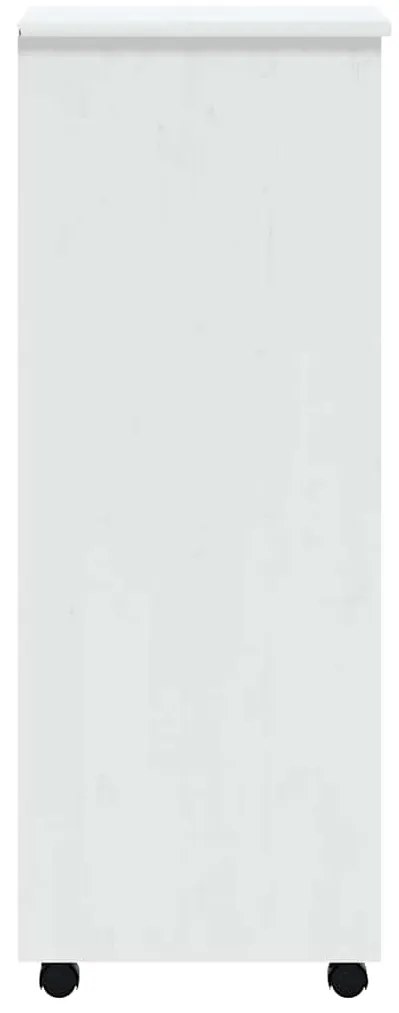 vidaXL Ντουλάπι Κυλιόμενο με Συρτάρια MOSS Λευκό από Μασίφ Ξύλο Πεύκου