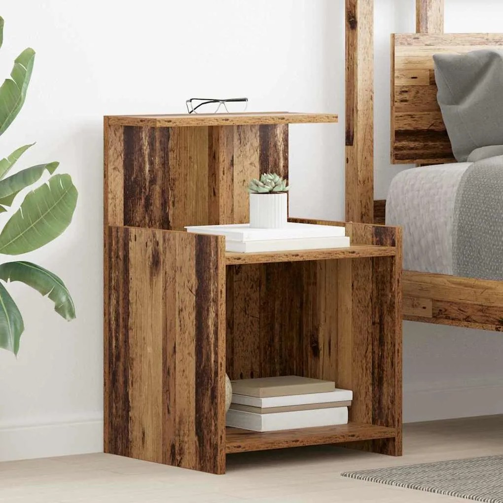 vidaXL Κομοδίνο 2 pcs Παλαιό ξύλο 40 x 35 x 60 εκ. Επεξεργασμένο ξύλο