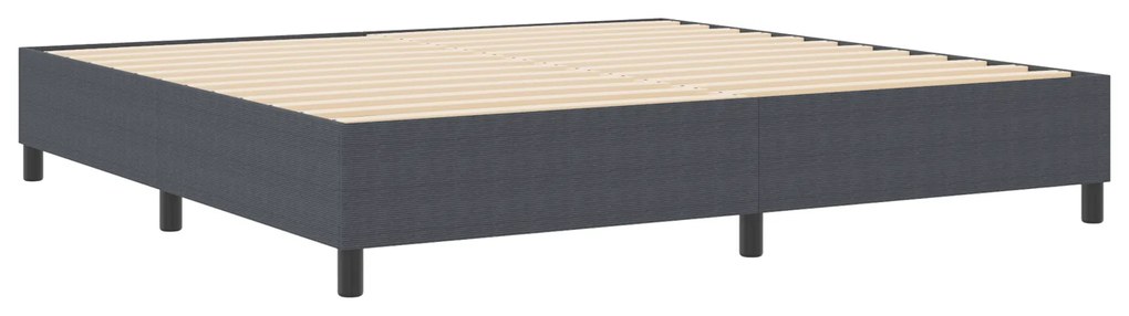 vidaXL Κρεβάτι Box Spring Σκούρο Γκρι 200x200 εκ Υφασμα Κορντούρα