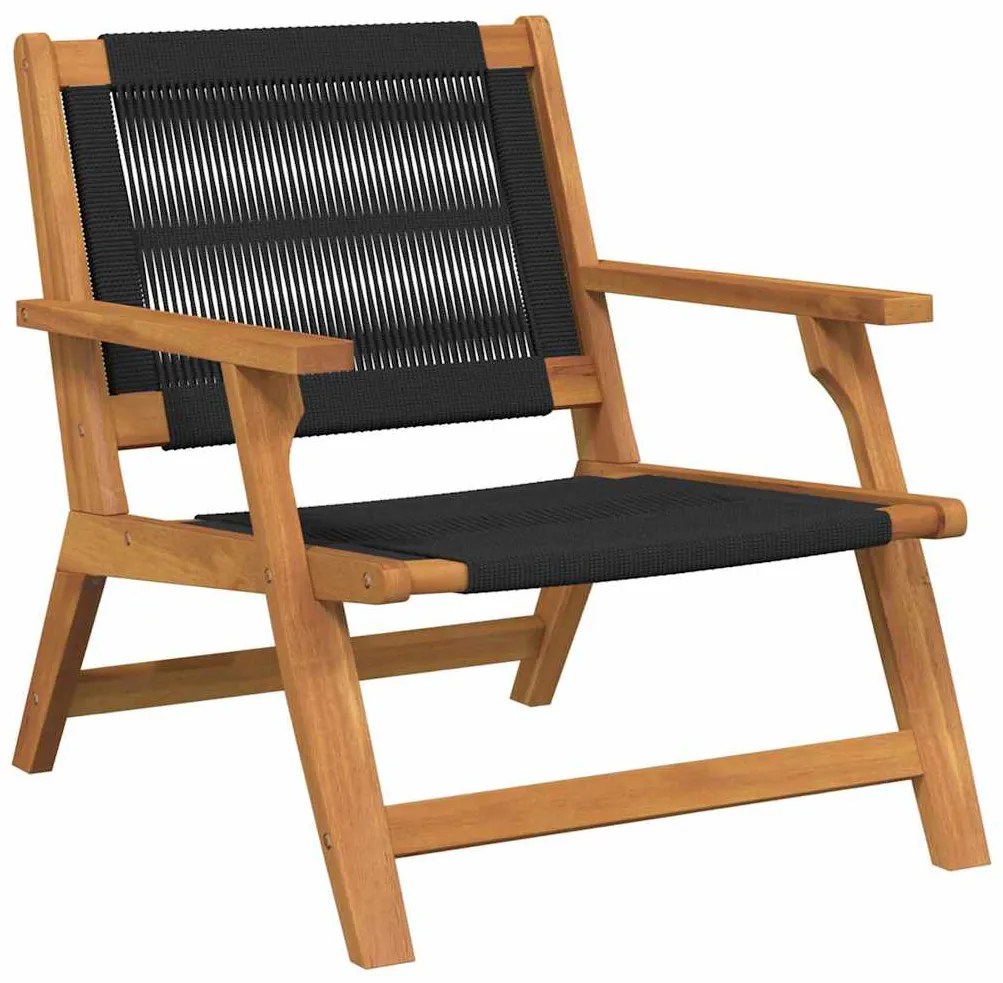 vidaXL Κήπου Καρέκλες με Τραπέζι 3 pcs Μαύρο Στερεό Ξύλο Ακακίας