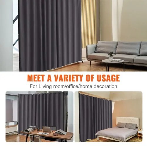 VEVOR Room Divider Portable Panel Room Divider with Wheels Privacy Screen Gray