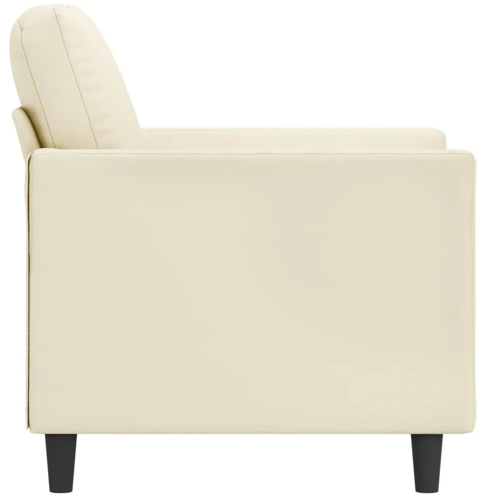 vidaXL Πολυθρόνα Κρεμ 60 εκ. Συνθετικό δέρμα