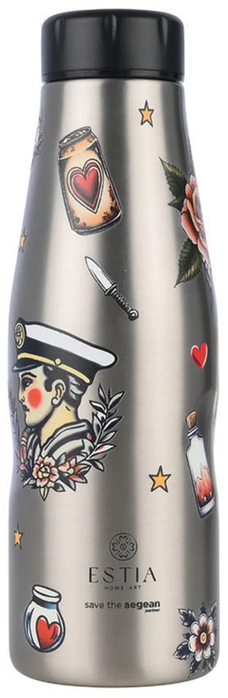 Θερμός Travel Flask Save The Aegean Old School Ink 500ml Estia 01-31626