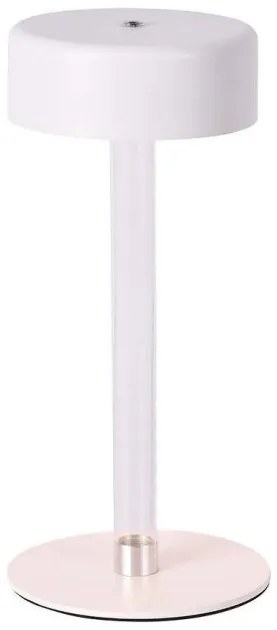 Επιτραπέζιο Φωτιστικό LED 3W 210lm 120° IP20 CCT 3σε1 Επαναφορτιζόμενο Touch Dimmable Άσπρο με Διάφανο 10571 VTAC-10571-Λευκό 10571