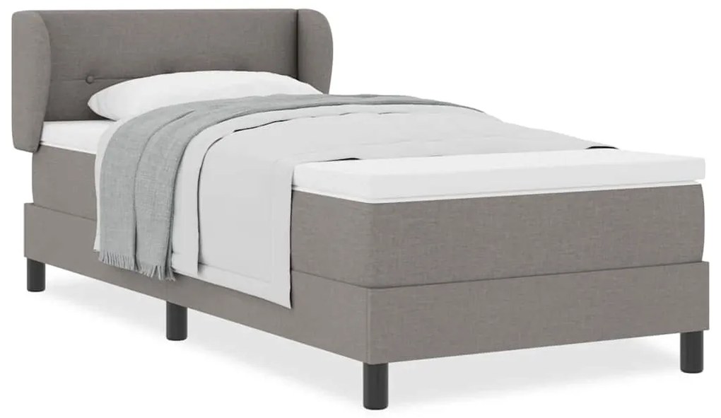 vidaXL Κρεβάτι box spring με στρώμα με στρώμα Taupe 90 x 200 cm ύφασμα