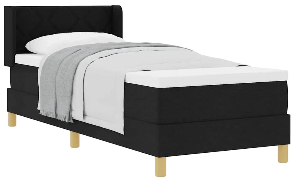 vidaXL Κρεβάτι με ελατήρια Μαύρο 200 x 80 εκατοστά Πολυεστέρας