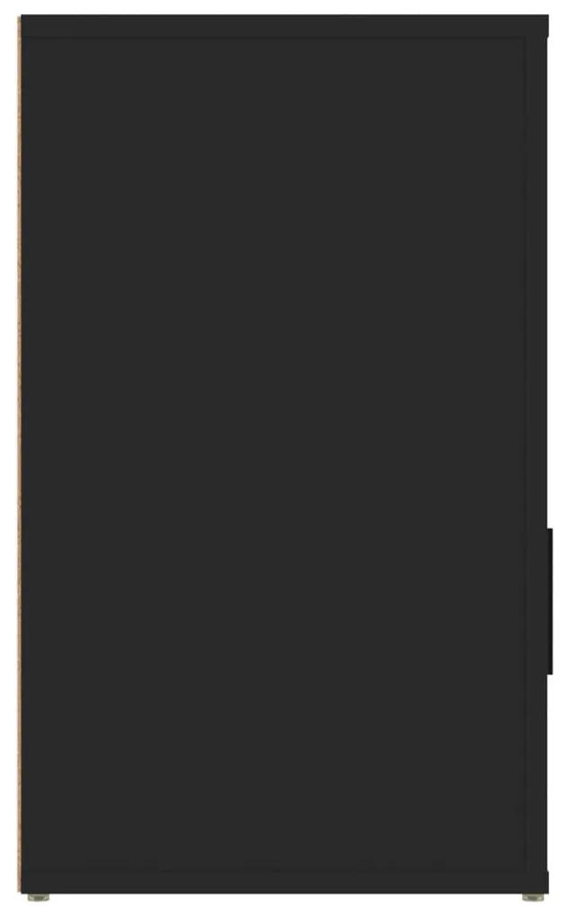 Κομοδίνο Μαύρο 50 x 36 x 60 εκ. από Επεξεργασμένο Ξύλο - Μαύρο