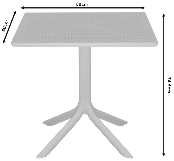 Τραπέζι Groovy pakoworld PP ανθρακί 80x80x74.5εκ - 253-000008 - 253-000008