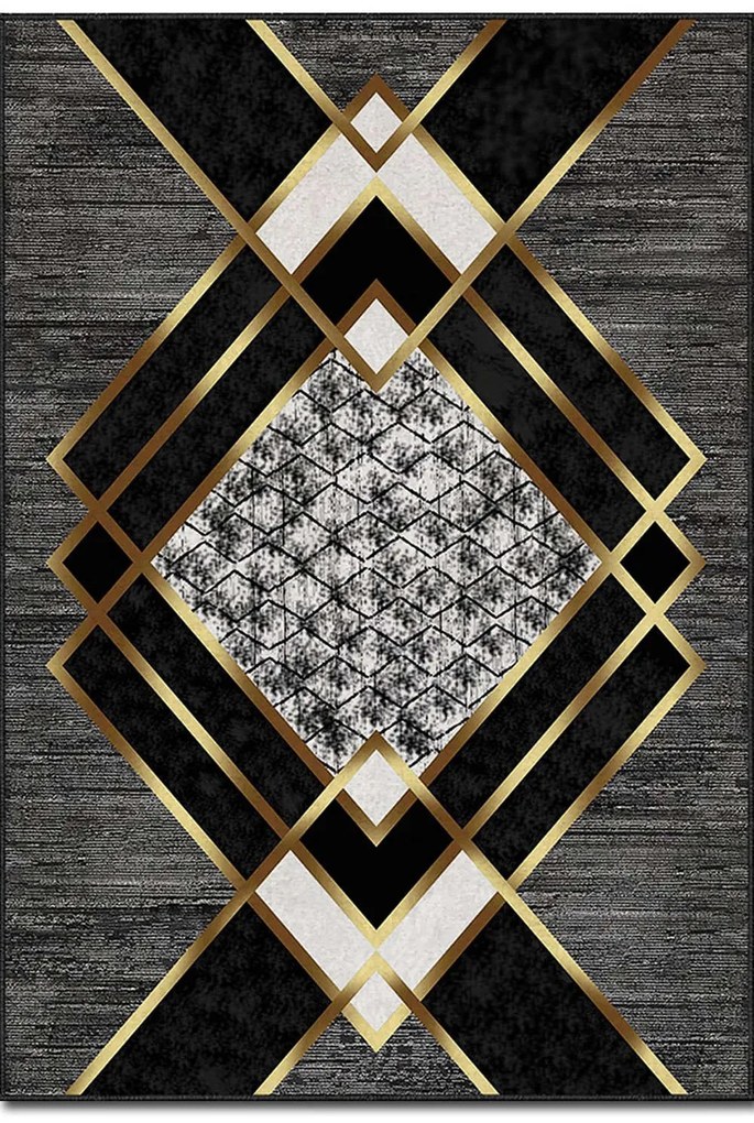 Χαλί Asr Crpt-139 288NGR2446 Black-Gold Conceptum Hypnose 180X280cm