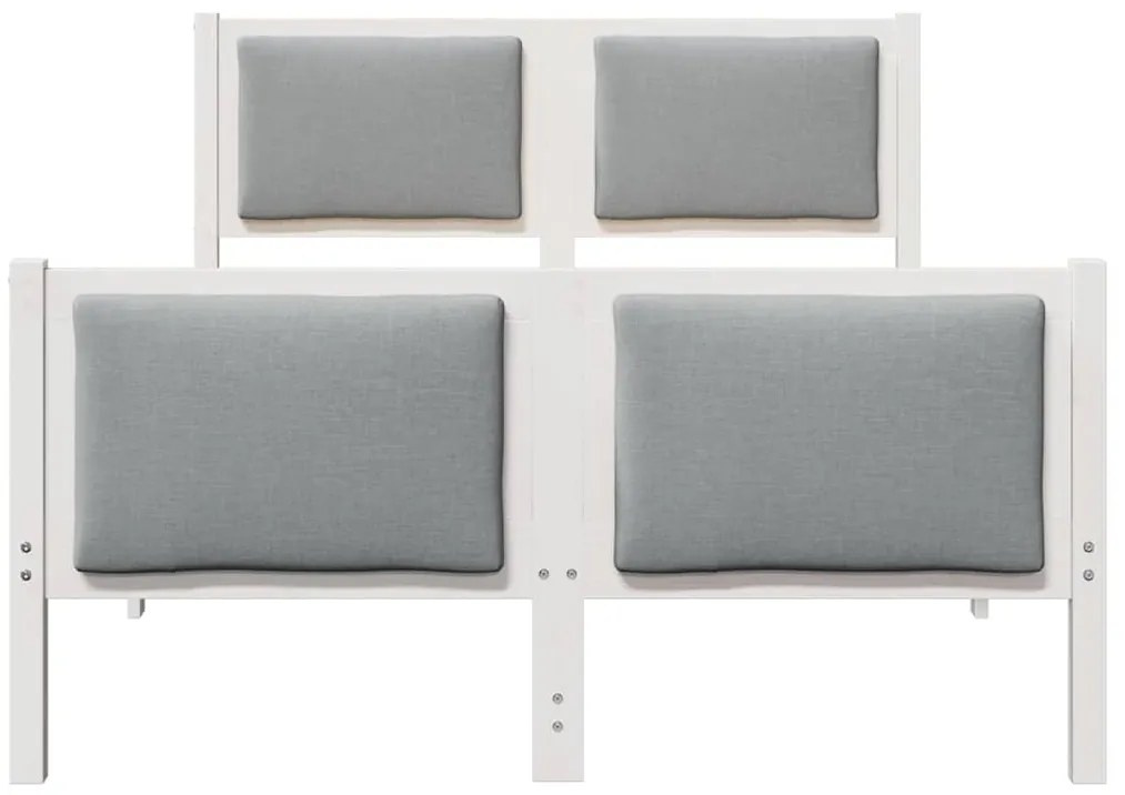 vidaXL Σκελετός Κρεβατιού με κεφαλάρι Ανοιχτό γκρι 120 x 200 cm ύφασμα