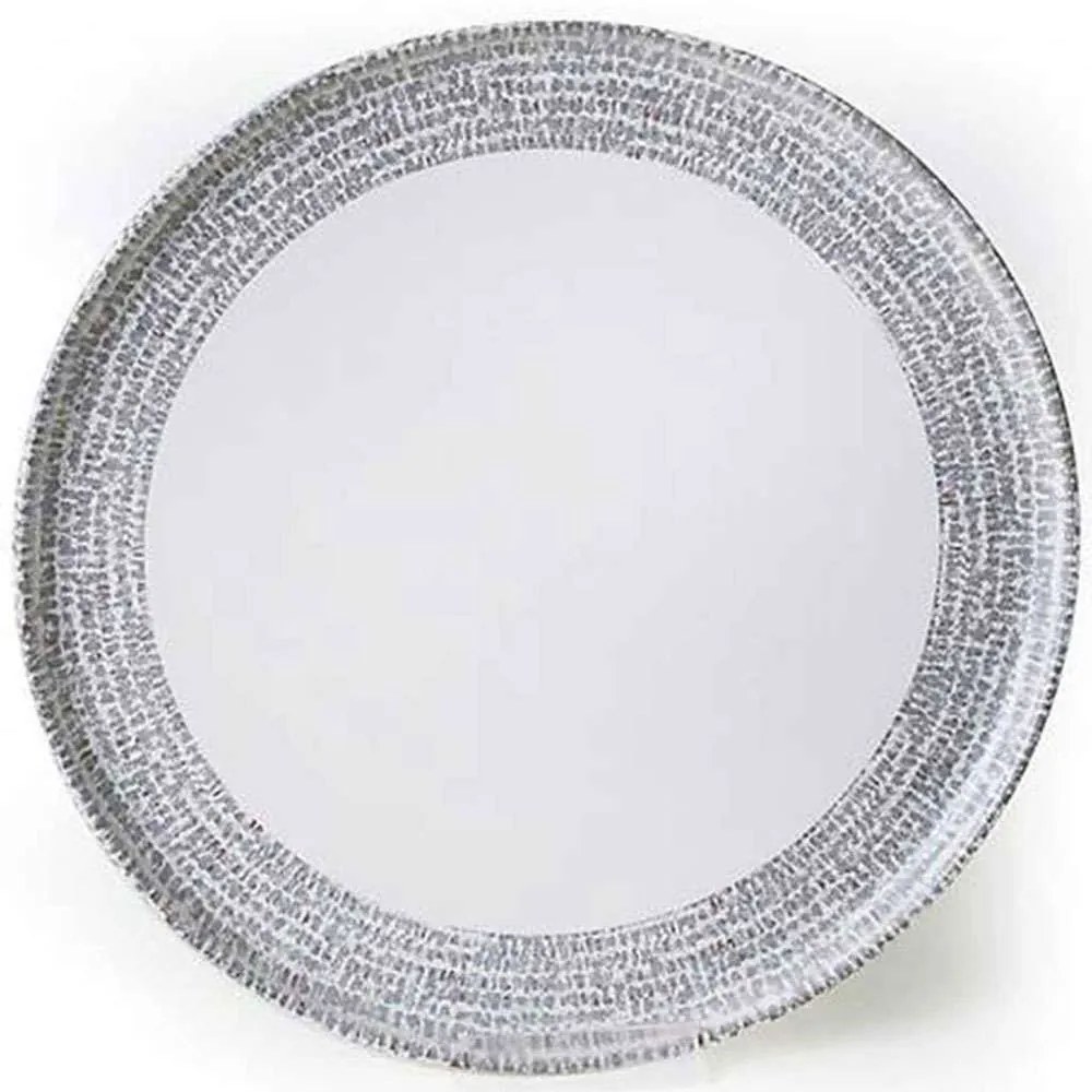 Πιάτο Φαγητού Osaka 673140 28cm White-Grey Marva Ceramic