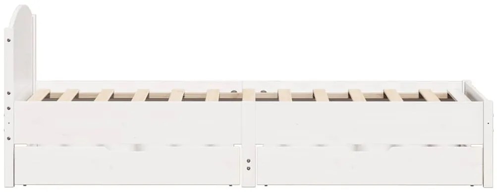 vidaXL Σκελετός Κρεβ. Χωρίς Στρώμα Λευκό 90x200 εκ Μασίφ Πεύκο