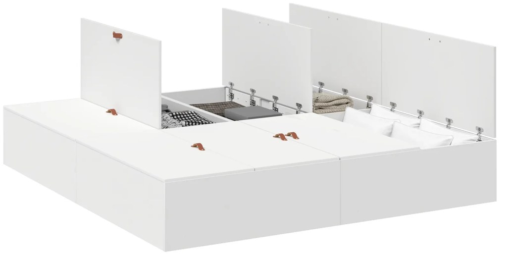 vidaXL Κρεβάτι με αποθήκευση Λευκό 180 x 200 cm Ξύλο