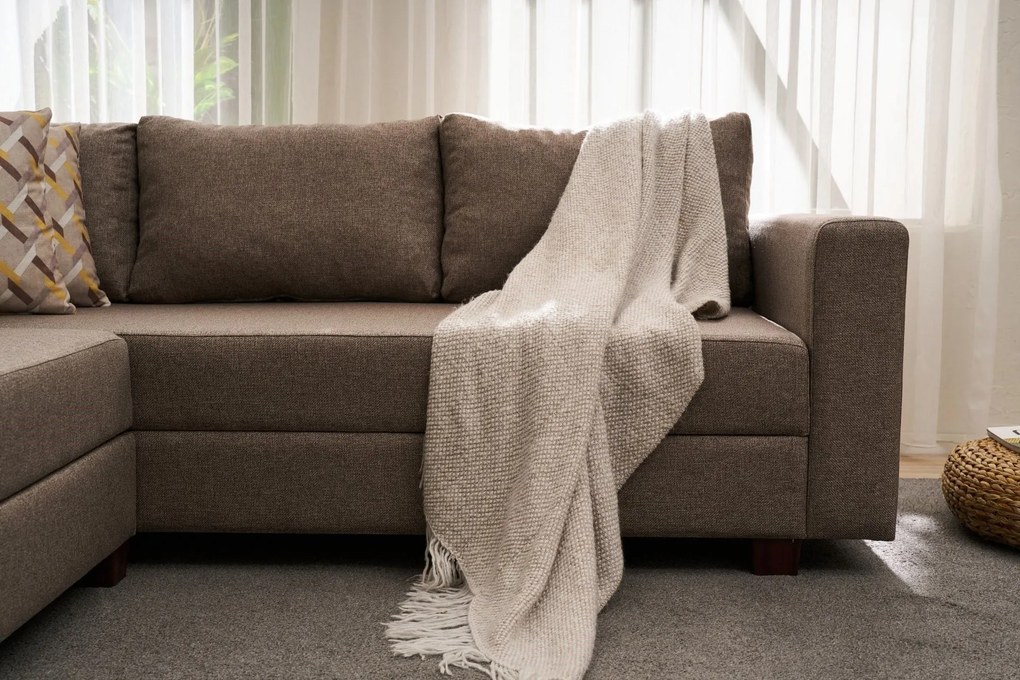 Corner Sofa-Bed Aly Arzilla Left - Brown Brown