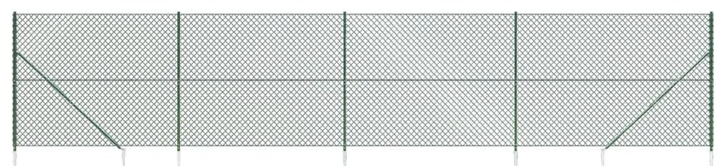 vidaXL Συρματόπλεγμα Περίφραξης Πράσινο 1,4 x 10 μ. με Καρφωτές Βάσεις