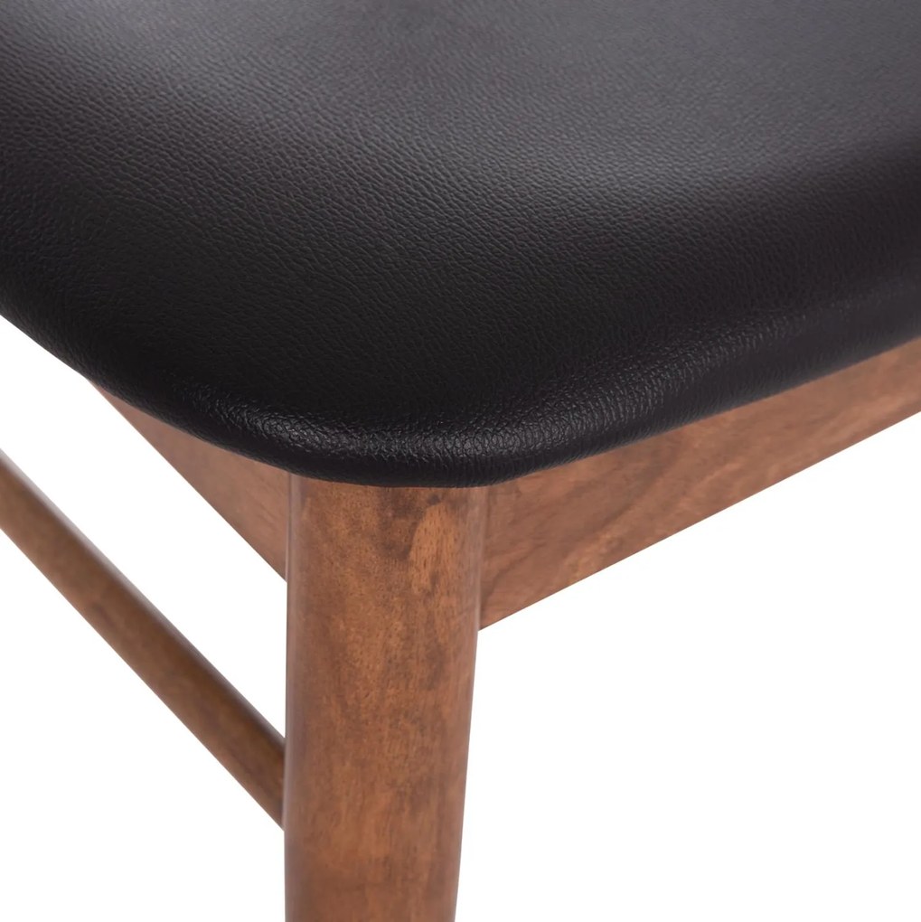 Καρέκλα Τραπεζαρίας SEKOR σε Καρυδί RUBBERWOOD - Μαύρο PU 51x48x79Υεκ. 2αδα 51x48x79 εκ.