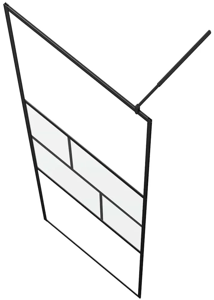 vidaXL Τοίχος Ντους Walk-in Μαύρο 80 x 195 x 0.5 εκ.