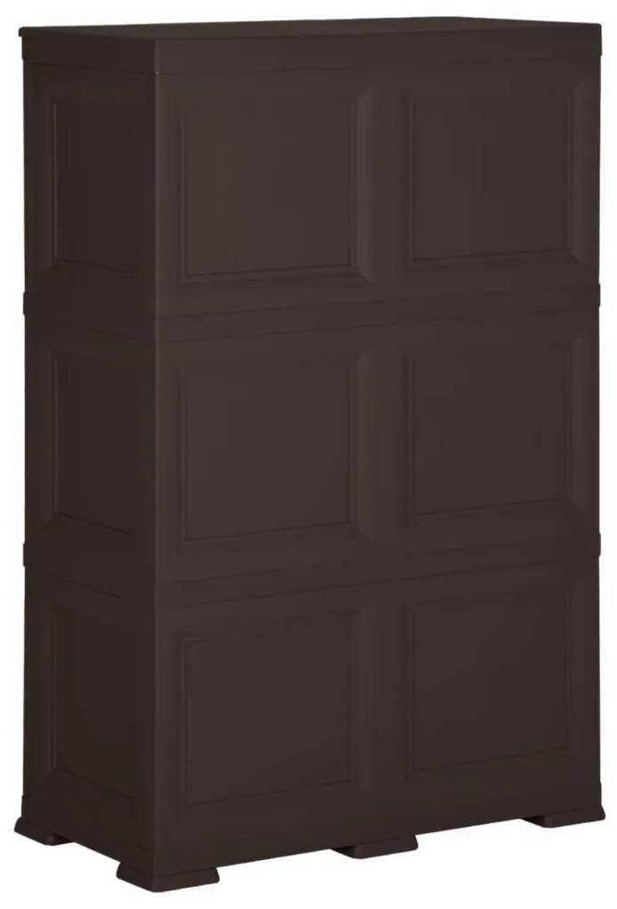 vidaXL Πλαστικό Ντουλάπι Καφέ 79 x 43 x 125 εκ. με Σχέδιο Ξύλου