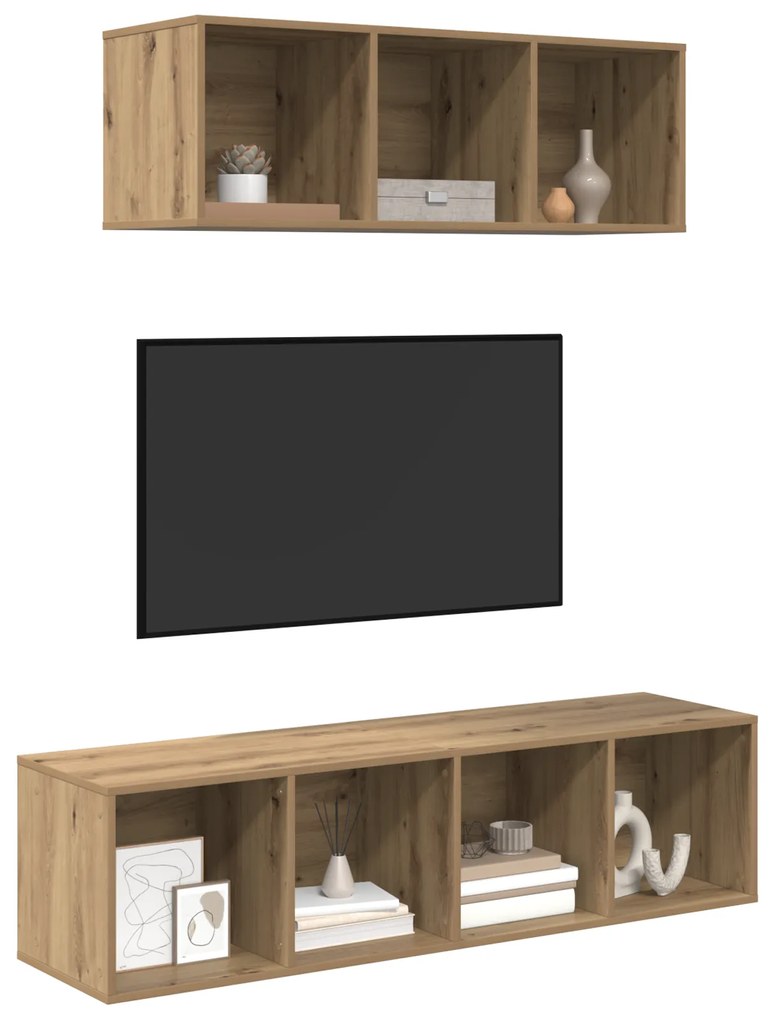 vidaXL Σετ Τηλεοπτικού Κάδου 2 pcs artisan δρυς 37 x 37 x 142.5 εκ