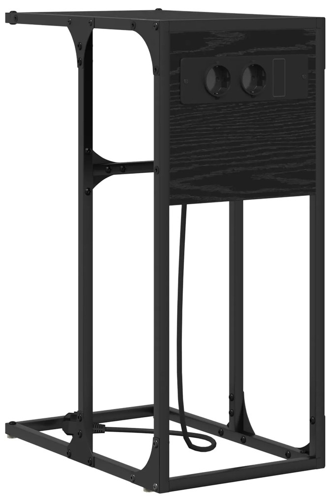 vidaXL Κομοδίνο Μαύρη δρυς 41.5 x 26 x 60.5 εκ Επεξεργασμένο ξύλο
