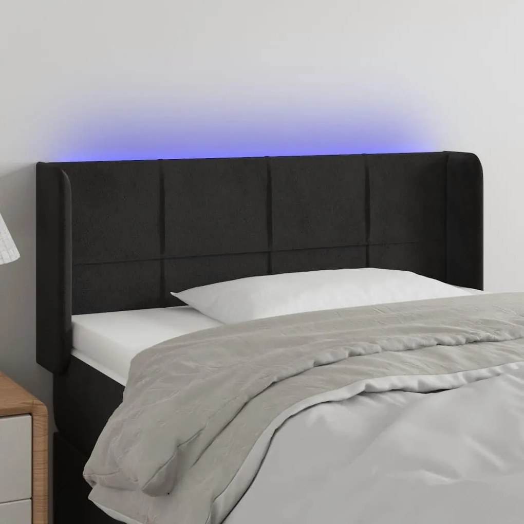 Κεφαλάρι Κρεβατιού LED Μαύρο 83x16x78/88 εκ. Βελούδινο 3123268
