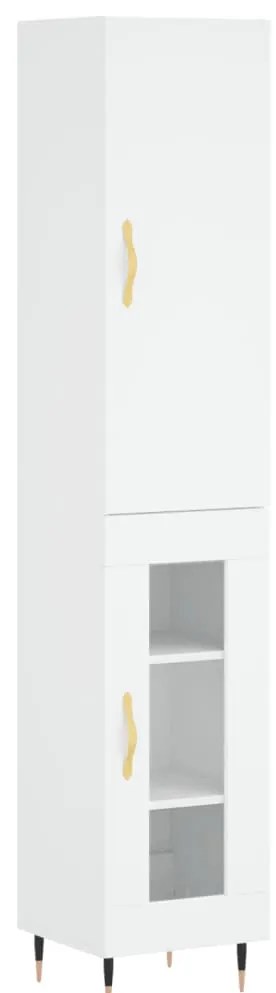 vidaXL Ντουλάπι Λευκό 34,5 x 34 x 180 εκ. από Επεξεργασμένο Ξύλο