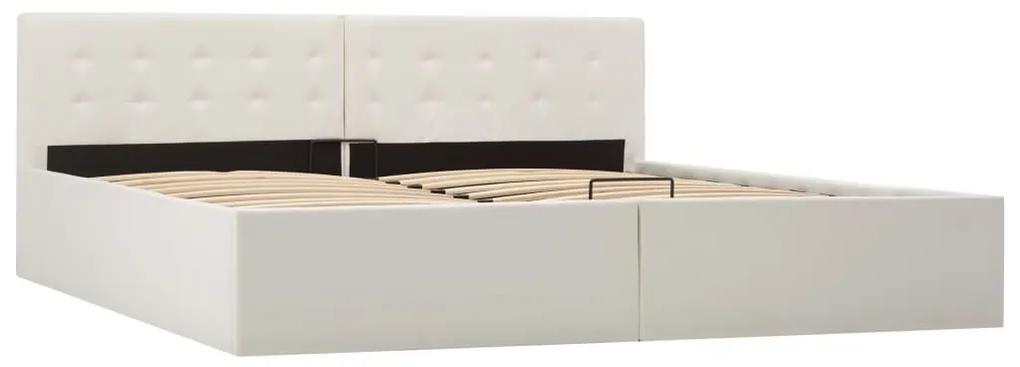 Πλαίσιο Κρεβατιού με Αποθηκ. Χώρο Λευκό 180x200 εκ. Συνθ. Δέρμα - Λευκό