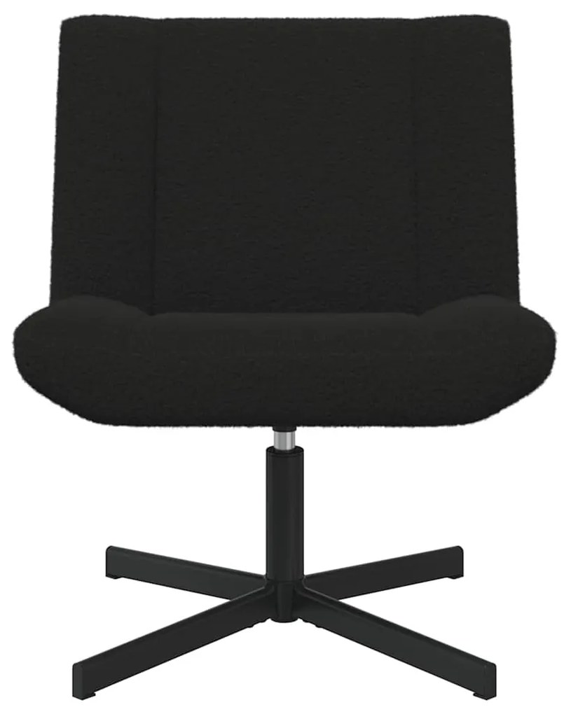 vidaXL Περιστρεφόμενη καρέκλα Μαύρο 63 x 75 x 76 εκ Δέρμα Πρόβατου