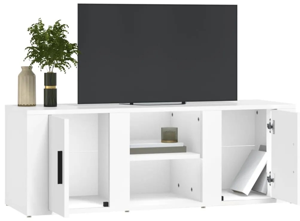 vidaXL Έπιπλο Τηλεόρασης Λευκό 100 x 31,5 x 35 εκ. Επεξεργασμένο Ξύλο
