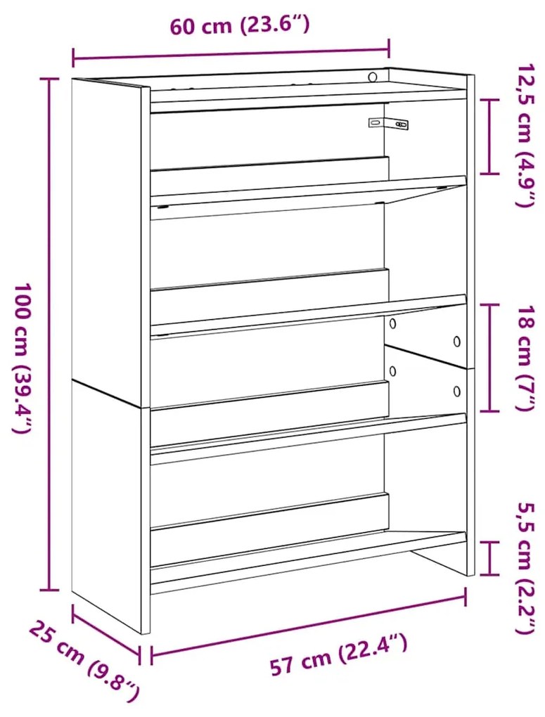 ΡΑΦΙ ΠΑΠΟΥΤΣΙΩΝ  ΜΑΥΡΟ 60X25X81 CM ΚΑΤΑΣΚΕΥΑΣΜΕΝΟ ΞΥΛΟ 859879