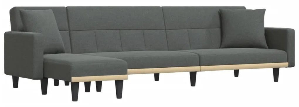 Καναπές Κρεβάτι Γωνιακός Σκ. Γκρι 275x140x70 εκ. Υφασμάτινος - Γκρι