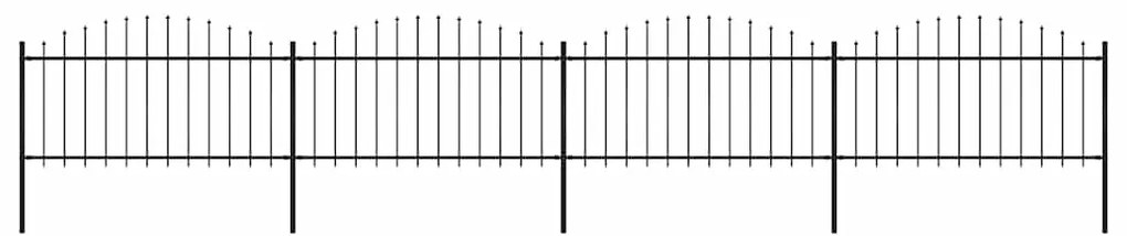 vidaXL Φράχτης Κήπου με Κορυφή Δόρυ Μαύρος Ατσάλινος 714,5 x 150 εκ.