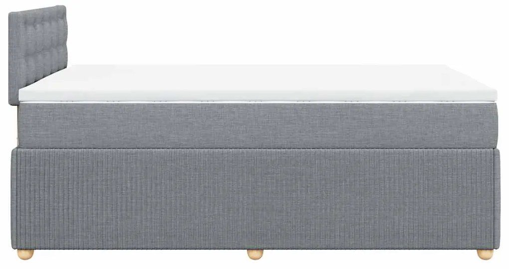 vidaXL Κρεβάτι Boxspring με Στρώμα Ανοιχτό Γκρι 120x190 εκ. Υφασμάτινο