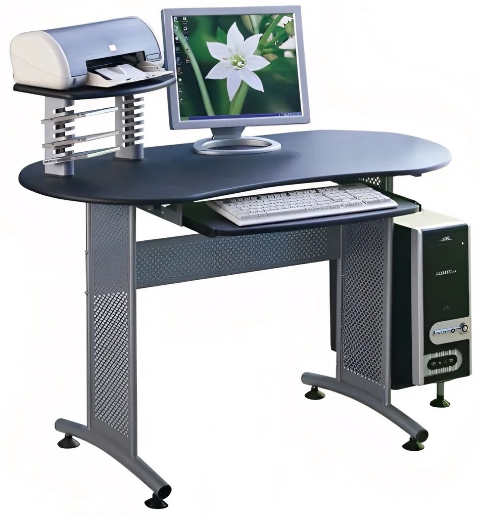 Γραφείο ArteLibre DILENIA Ασημί/Μαύρο Μεταλλικό/MDF 120x55x75/98cm-14330028